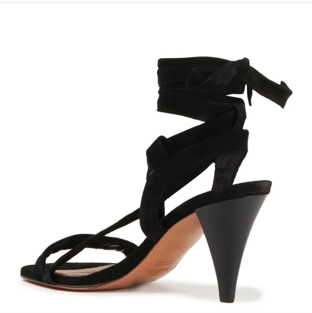 BA&SH Black Suede Sandal Heels